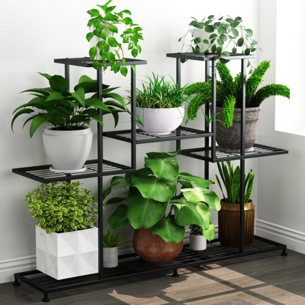 5-Tier Multifunctional Black Steel Plant Stand