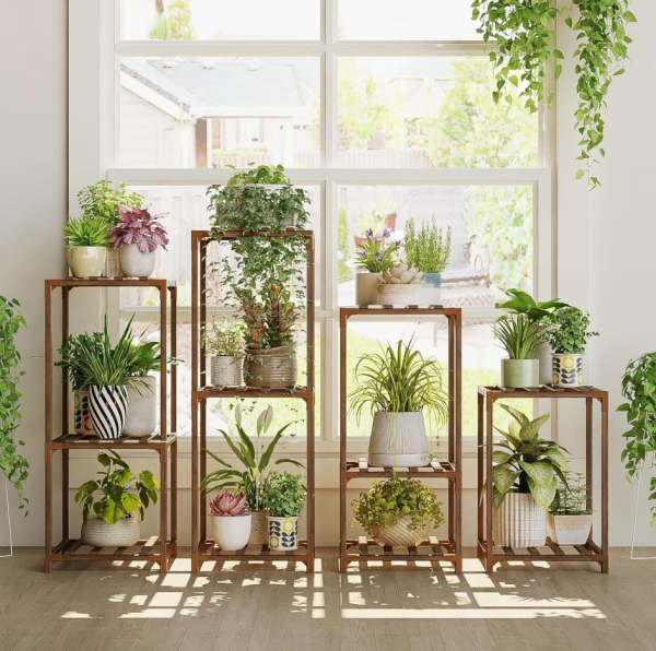 4-Set Wooden Plant Stand Set