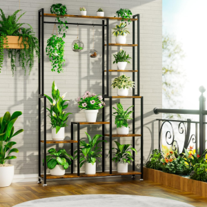 8-Tier Metal Plant Stand with Growing Lights